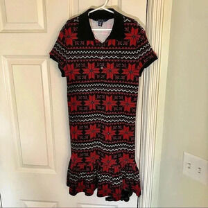 𝅺Polo Ralph Lauren black with red snowflakes XL/16